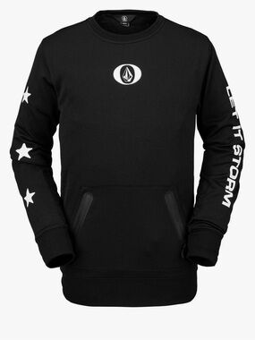 Volcom Black Pullover with White Logo & Sleeve Star
